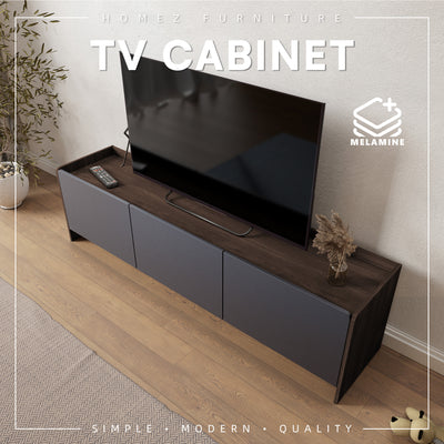 Molten Series Full Melamine TV Cabinet with Internal Drawers - M5977-FW+GY