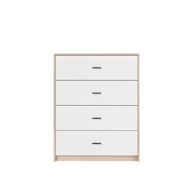 (EM) 2.6FT Alona Series 4 Layer Full Melamine Chest Drawer with Handle Bedroom Series - HMZ-FN-CD-M7801-LH+WT