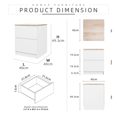 Alona Series Side Table Full Melamine - M7804-LH+WT