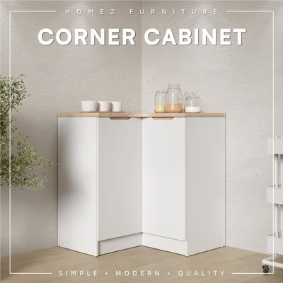 (EM) Sinowa Pro Series Base Kitchen Corner Cabinet Full Melamine Soft Close - HMZ-KBC-M9219-SBH