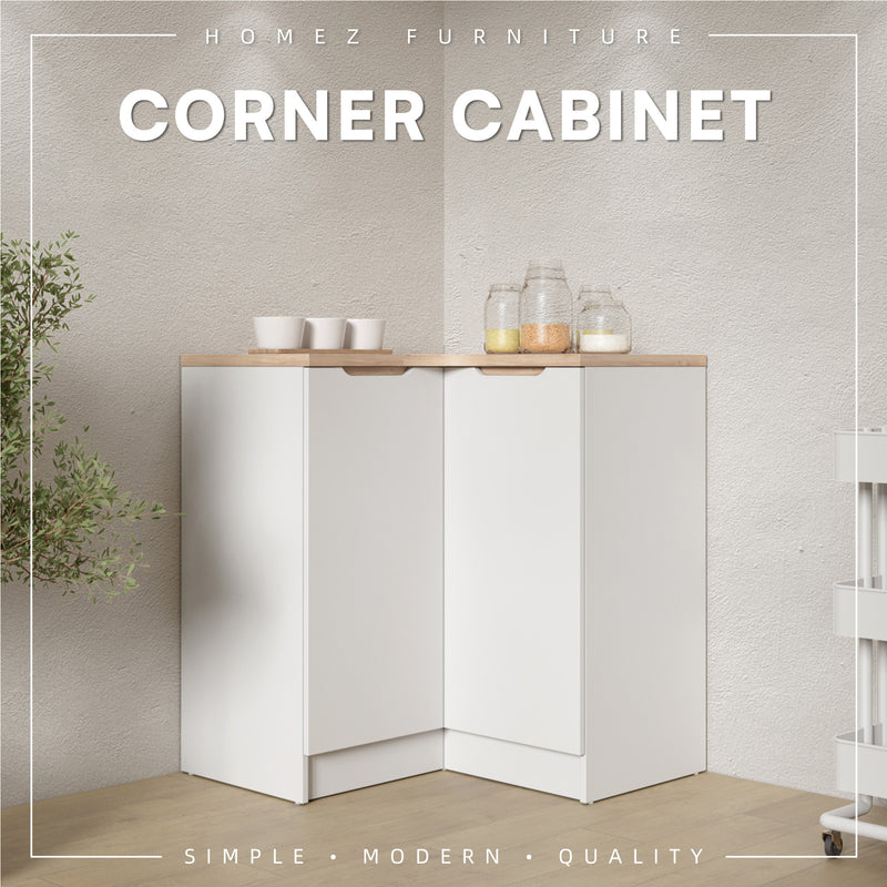 (EM) Sinowa Pro Series Base Kitchen Corner Cabinet Full Melamine Soft Close - HMZ-KBC-M9219-SBH
