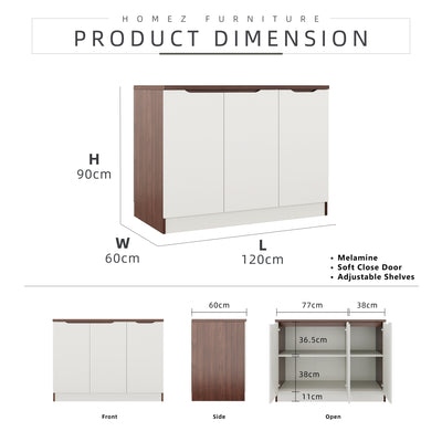 (Free Shipping) 4FT Cedar Series Full Melamine Base Unit Kitchen Cabinet with Soft Close Door - M9315-FW+CR