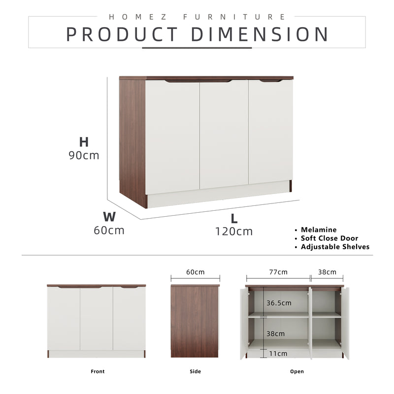 (Free Shipping) 4FT Cedar Series Full Melamine Base Unit Kitchen Cabinet with Soft Close Door - M9315-FW+CR