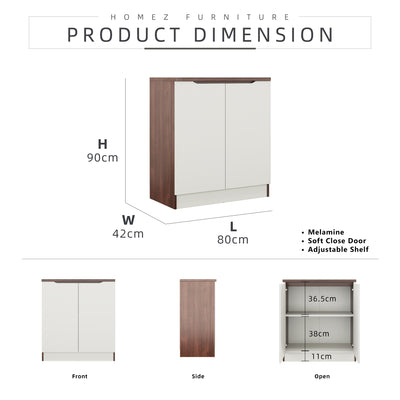 (Free Shipping) 2.6FT Cedar Series Full Melamine Base Unit Kitchen Cabinet with Soft Close Door - M9385-FW+CR