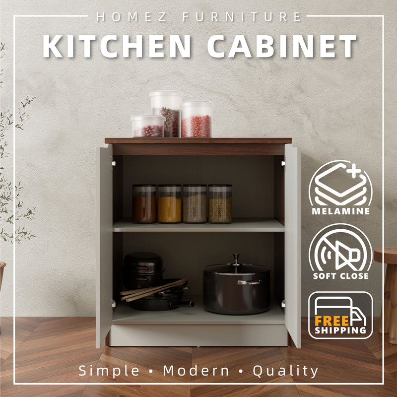 (Free Shipping) 2.6FT Cedar Series Full Melamine Base Unit Kitchen Cabinet with Soft Close Door - M9385-FW+CR