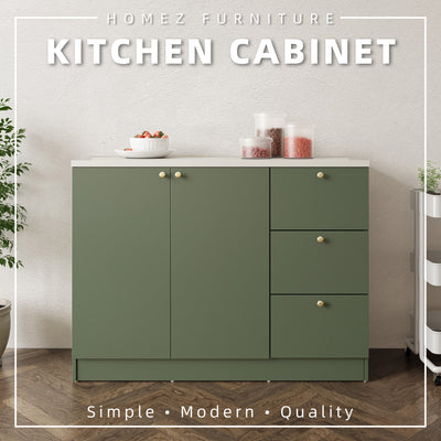 (EM) 4FT Canyon Series Full Melamine Base Unit Kitchen Cabinet with Soft Close Door - M9415-GN+CR-SBH