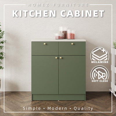 (EM) 2.6FT Canyon Series Full Melamine Base Unit Kitchen Cabinet with Soft Close Door - M9485-GN+CR-SBH