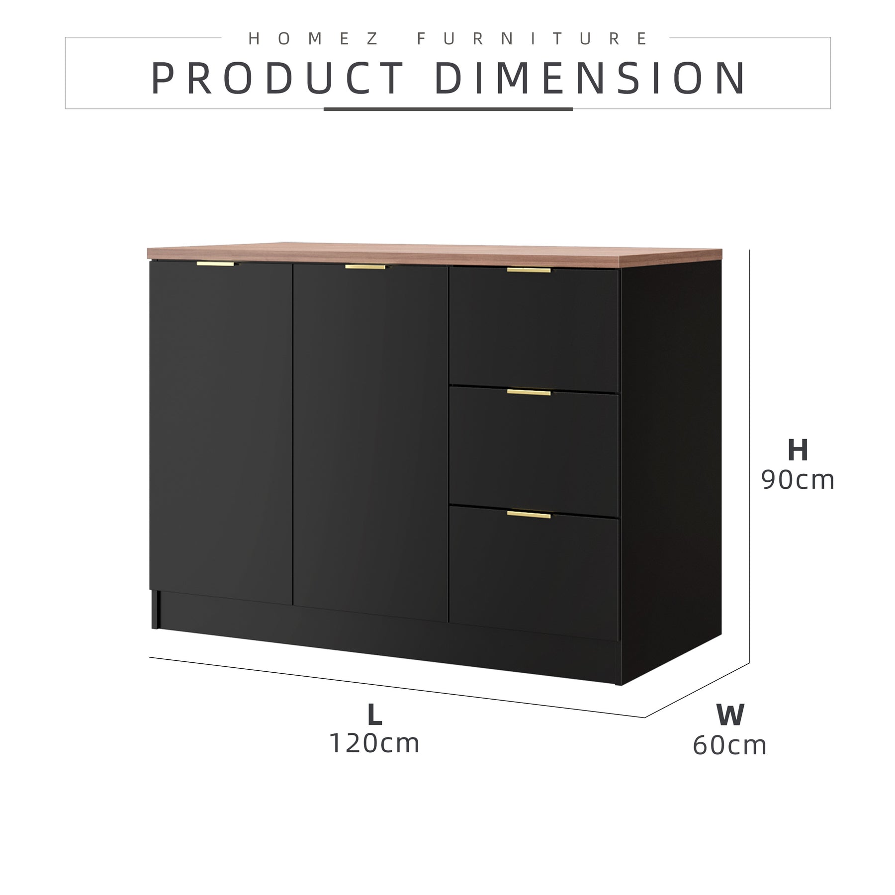 Layra Kitchen Table (EM) 4FT Layra Series Full Melamine 3 Door Soft Close Kitchen Cabinet ...