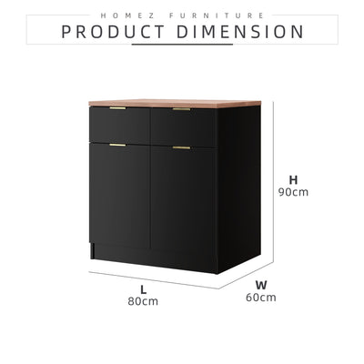 (FREE Shipping) 2.6FT Layra Series Full Melamine 2 Door Soft Close Kitchen Cabinet Base Unit - M9595