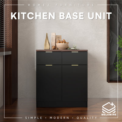 (FREE Shipping) 2.6FT Layra Series Full Melamine 2 Door Soft Close Kitchen Cabinet Base Unit - M9595