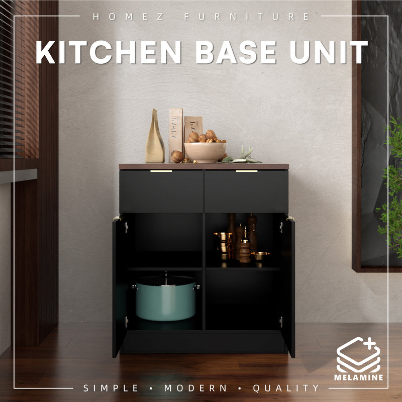 (FREE Shipping) 2.6FT Layra Series Full Melamine 2 Door Soft Close Kitchen Cabinet Base Unit - M9595