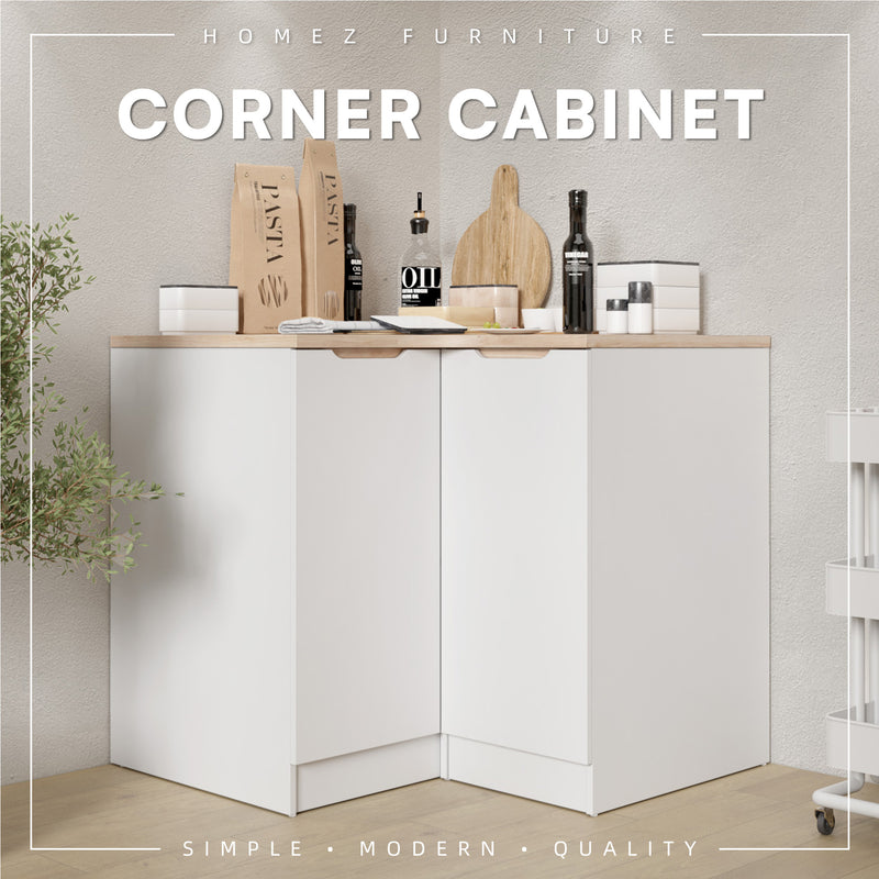 (FREE Shipping) Sinowa Pro Series Full Melamine Kitchen Corner Cabinet Soft Close 60cm Depth - M9619