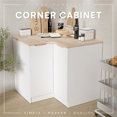 (FREE Shipping) Sinowa Pro Series Full Melamine Kitchen Corner Cabinet Soft Close 60cm Depth - M9619