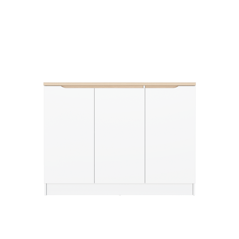 (FREE Shipping) 4FT Sinowa Series Full Melamine 3 Door Kitchen Cabinet Base Unit 120 x 60cm Top / Kitchen Storage - HMZ-KBC-M9695-LH+WT