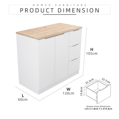 (FREE Shipping) Sinowa Pro Series Full Melamine Kitchen Island Bar Table Soft Close - M9889