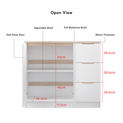 (FREE Shipping) Sinowa Pro Series Full Melamine Kitchen Island Bar Table Soft Close - M9889