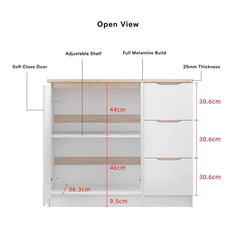 (FREE Shipping) Sinowa Pro Series Full Melamine Kitchen Island Bar Table Soft Close - M9889