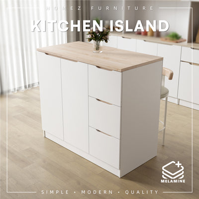 (FREE Shipping) Sinowa Pro Series Full Melamine Kitchen Island Bar Table Soft Close - M9889