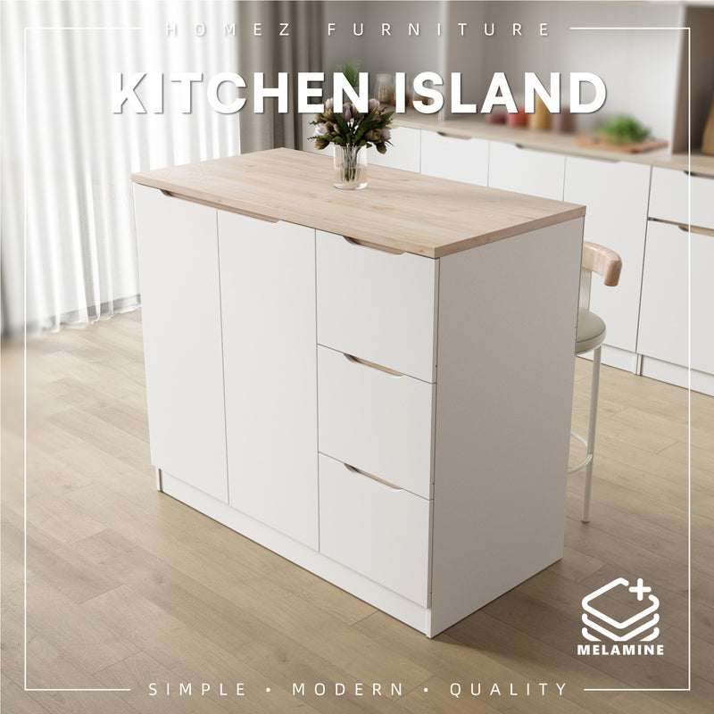 (FREE Shipping) Sinowa Pro Series Full Melamine Kitchen Island Bar Table Soft Close - M9889