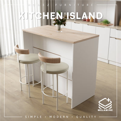 (FREE Shipping) Sinowa Pro Series Full Melamine Kitchen Island Bar Table Soft Close - M9889