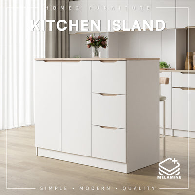 (FREE Shipping) Sinowa Pro Series Full Melamine Kitchen Island Bar Table Soft Close - M9889