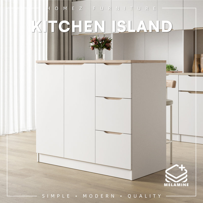 (FREE Shipping) Sinowa Pro Series Full Melamine Kitchen Island Bar Table Soft Close - M9889