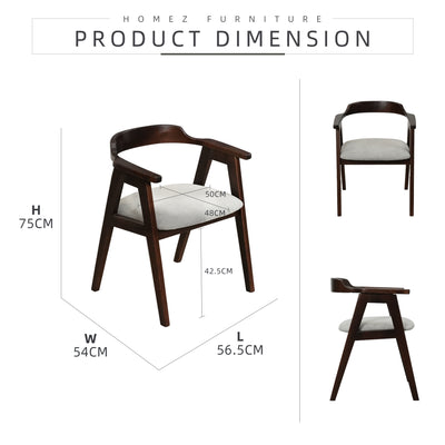 (EM) Neo Dining Table Marco Chair Solid Rubberwood - DT-NEO(15090) MARCO