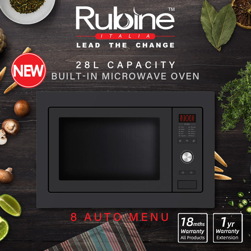 [FREE Shipping] Rubine 28L Built-in Microwave Oven with Grill Function - RMO-OREO-28BL