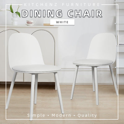 4PCS Dining Chair Kerusi Makan PU leather cushion White - SL01