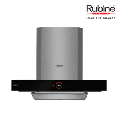 [FREE Shipping] Rubine Chimney Hood Essential Series 1500 m³/hr with O-Touch Panel - RCH-NOVARA-90SS + Tempered Glass 2 Burner 5.0Kw Built-in Hob - RGH-VISTA2B-BL + FREE Ducting Hose DC17
