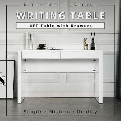 4FT Office Home Writing Table with 2 Drawers / LED Open Storage with Drawer - H3062/H3064