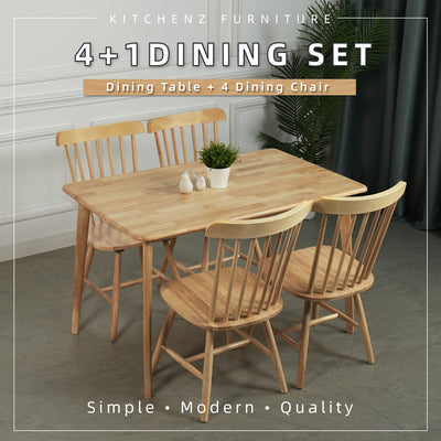 (FREE Shipping) 4 People Seater Modern Dining Set with 1 Table 4 Chairs / Ton Chair / Eames Chair - Dining Set (1+4)