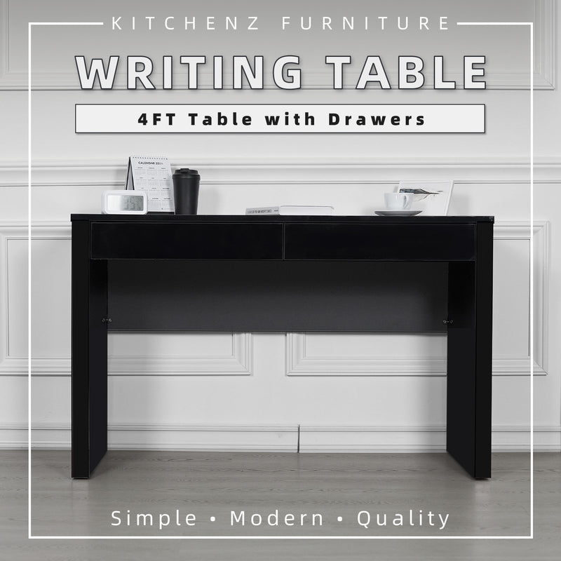 4FT Office Home Writing Table with 2 Drawers / LED Open Storage with Drawer - H3062/H3064