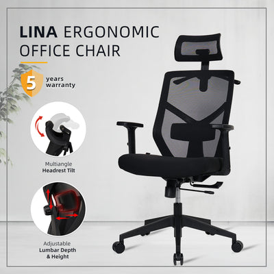 [MAY SPECIAL COMBO] High Back Office Chair Adjustable 4FT Writting Table LED Open Storage with Drawers