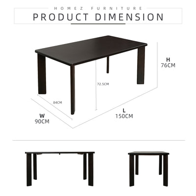 (EM) Neo Dining Table Marco Chair Solid Rubberwood - DT-NEO(15090) MARCO