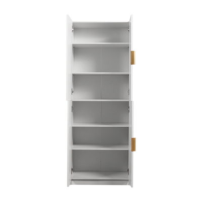 1.9FT Luca Series 4 Door Shoe Cabinet Gold Handle Storage Kabinet Rak Kasut-HMZ-FN-SR-3941-WT+GD