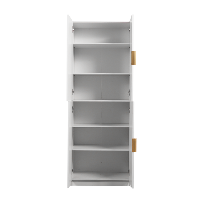 1.9FT Luca Series 4 Door Shoe Cabinet Gold Handle Storage Kabinet Rak Kasut-HMZ-FN-SR-3941-WT+GD