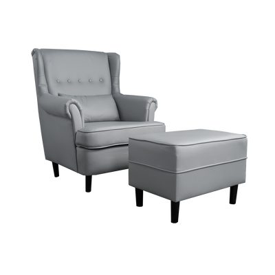 (EM) 1 Seater Sofa Leathaire Leisure Chair / Relax Chair with Stool-HMZ-FN-SF-588