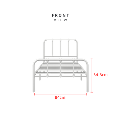 (EM) 6.2FT 3V Single Size Powder Coat Metal Bed Frame-3VFY900/0017