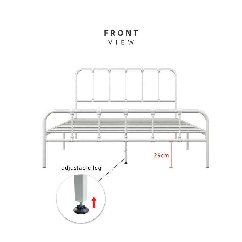 (EM) 6.5FT 3V Powder Coated Metal Queen Size Bed Frame-ED902F/0027