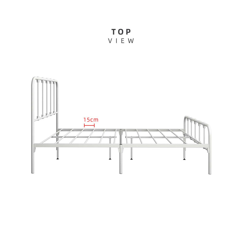 (EM) 6.5FT 3V Powder Coated Metal Queen Size Bed Frame-ED902F/0027