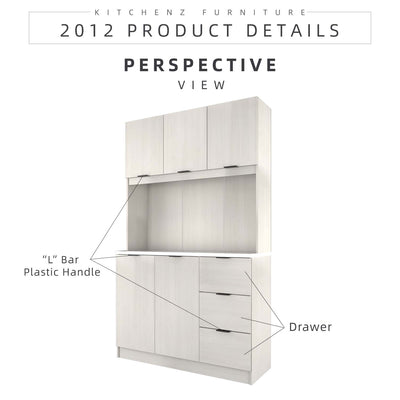 (EM) 4FT Wesley Series Kitchen Cabinets / Kitchen Storage / Kitchen Tall Unit-HMZ-KBC-W2012-WW
