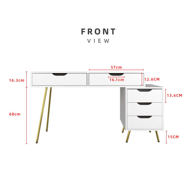 4FT/4.5FT Ivory Series Console Table Writing Table with Drawer Storage Gold Metal Leg Support - 1415/1417