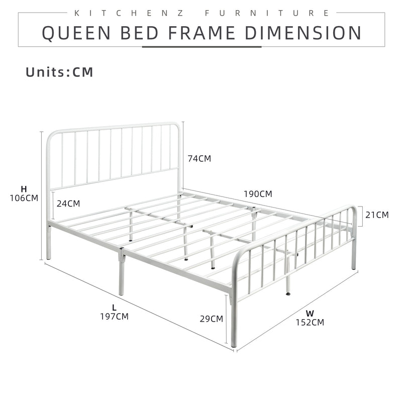 6.5FT 3V Powder Coated Metal Queen Size Bed Frame-ED902F/0025/0026/0027