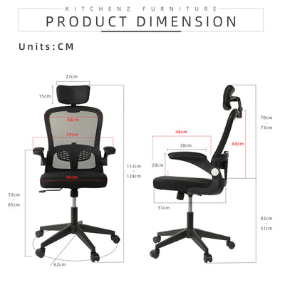 [SPECIAL OFFICE COMBO] High Back Office Chair Adjustable 4FT Writing Table LED Open Storage with Drawers