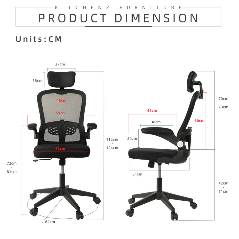 [MAY SPECIAL COMBO] High Back Office Chair Adjustable 4FT Writting Table LED Open Storage with Drawers