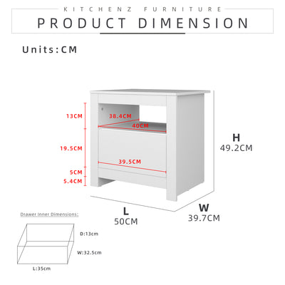 (EM) 1.6FT Side Table with 1 Layer Drawer Storage - HMZ-FN-ST-1904