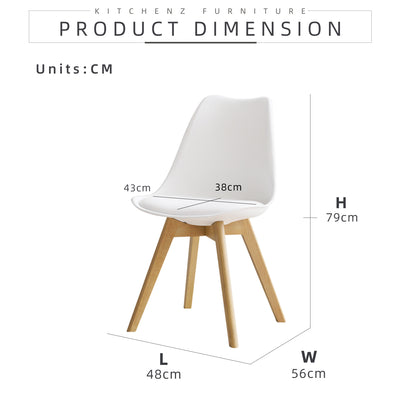 (FREE Shipping) 4 Seater Modern Solid Wood Dining Set with 1 Table and 4 Chairs / Windsor Chair / Eames Chair With Cushion