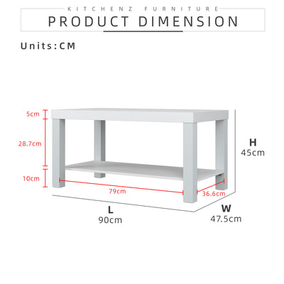 3FT Coffee Table / Meja Kopi / Side Table Modern Design-HMZ-FN-CT-2905-WT