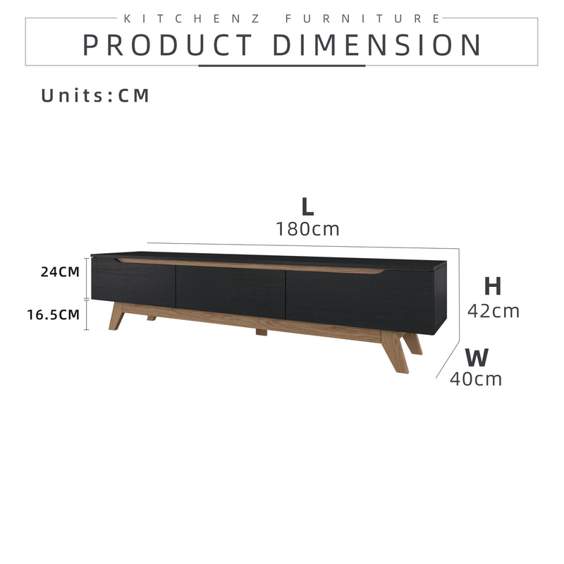 [COMBO] Jordan Alexi Simona Combo Set Queen Bed Frame / 3 Doors Wardrobe / Side Table / Coffee Table / TV Cabinet / Display Cabinet-Oak+White/Black